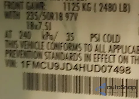 2017 Ford Escape Titanium из США, поврежденный, VIN 1FMCU9JD4HUD07498